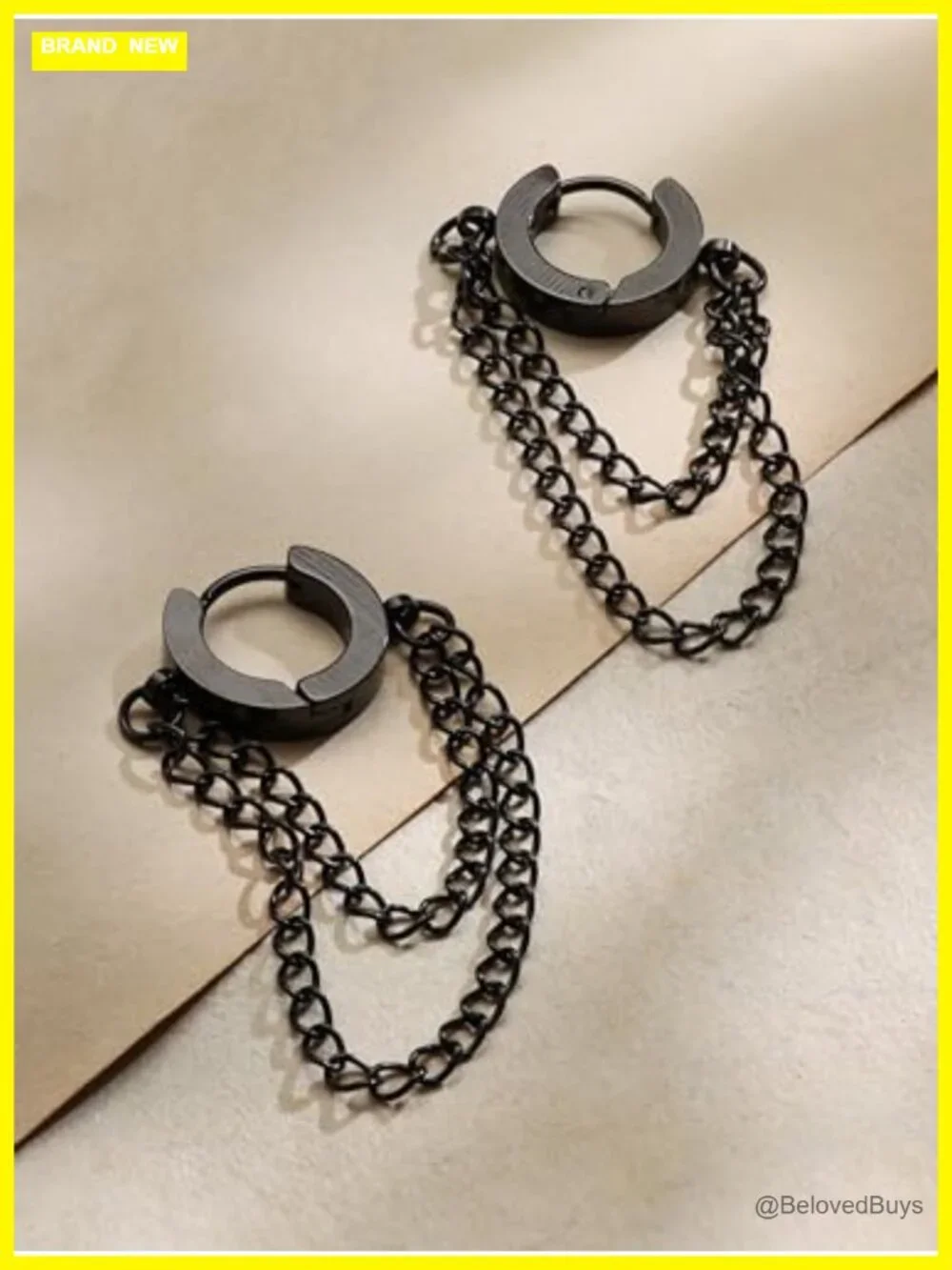Titanium Steel Hoop Chain Earrings Gothic Punk Grunge